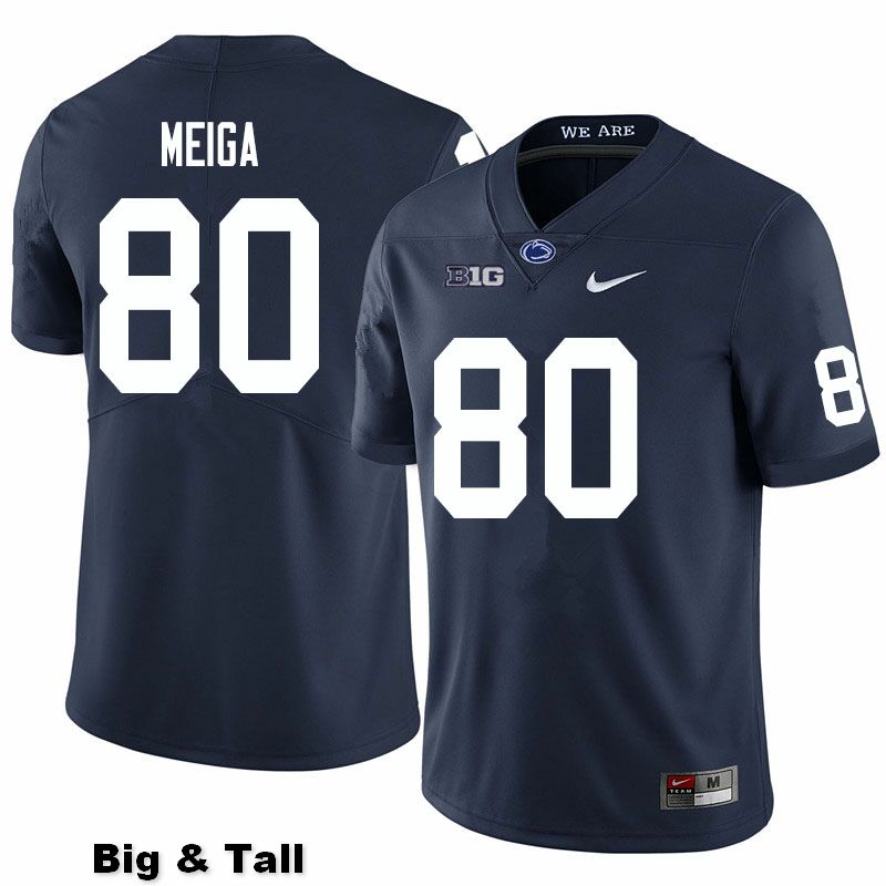 NCAA Nike Men's Penn State Nittany Lions Malick Meiga #80 College Football Authentic Big & Tall Navy Stitched Jersey MIS1098NP